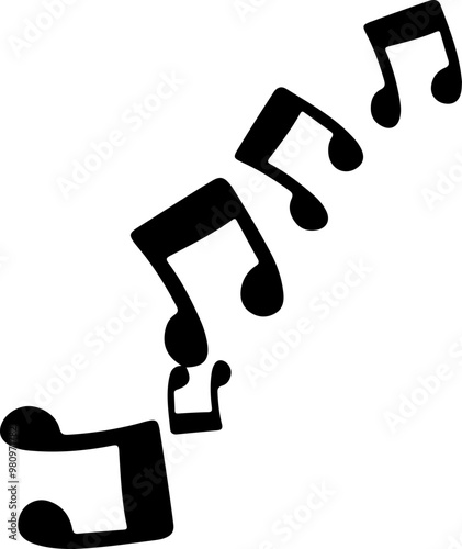 music notes silhouettes vector. song tunes. melody