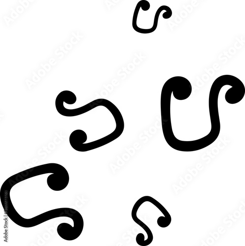 music notes silhouettes vector. song tunes. melody