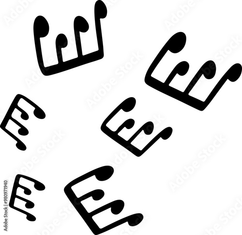 music notes silhouettes vector. song tunes. melody