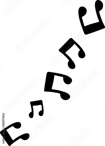 music notes silhouettes vector. song tunes. melody