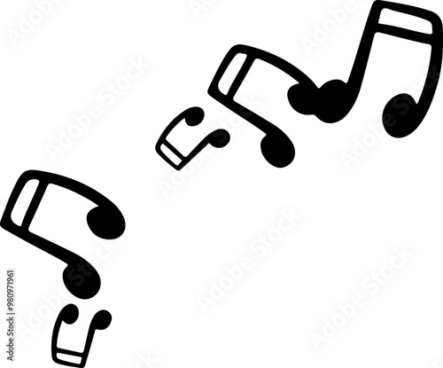 music notes silhouettes vector. song tunes. melody