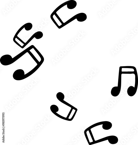 music notes silhouettes vector. song tunes. melody