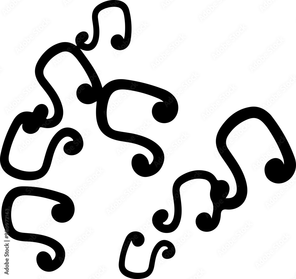 music notes silhouettes vector. song tunes. melody music notes silhouettes vector. song tunes. melody