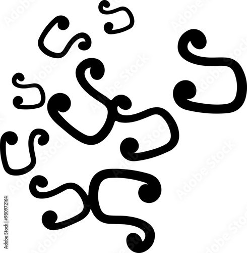 music notes silhouettes vector. song tunes. melody
