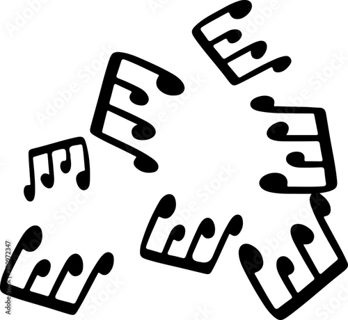 music notes silhouettes vector. song tunes. melody