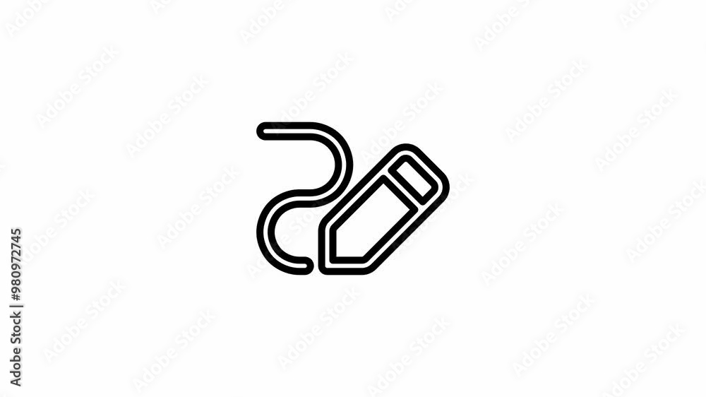 Animation of a signature icon on a white background. 4K video. Looped animation. Animation of a signature icon on a white background. 4K video. Looped animation.
