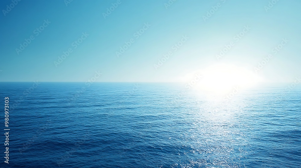 A serene ocean view under a bright sky, capturing tranquility and natural beauty.