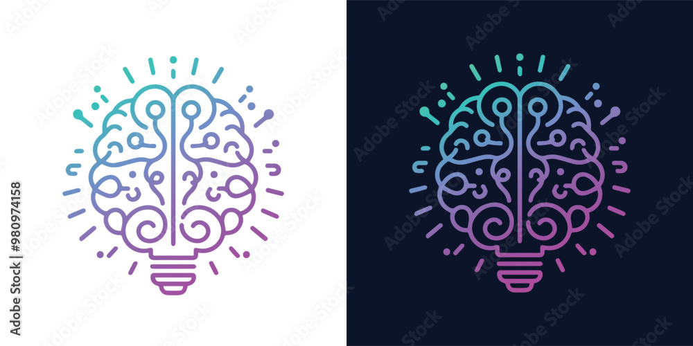 Artificial Intelligence AI Chip in Human Brain. Artificial Intelligence icon with Machine learning, digital skills, generative AI, AI technology, algorithm, virtual intelligence and future Artificial Intelligence AI Chip in Human Brain. Artificial Intelligence icon with Machine learning, digital skills, generative AI, AI technology, algorithm, virtual intelligence and future