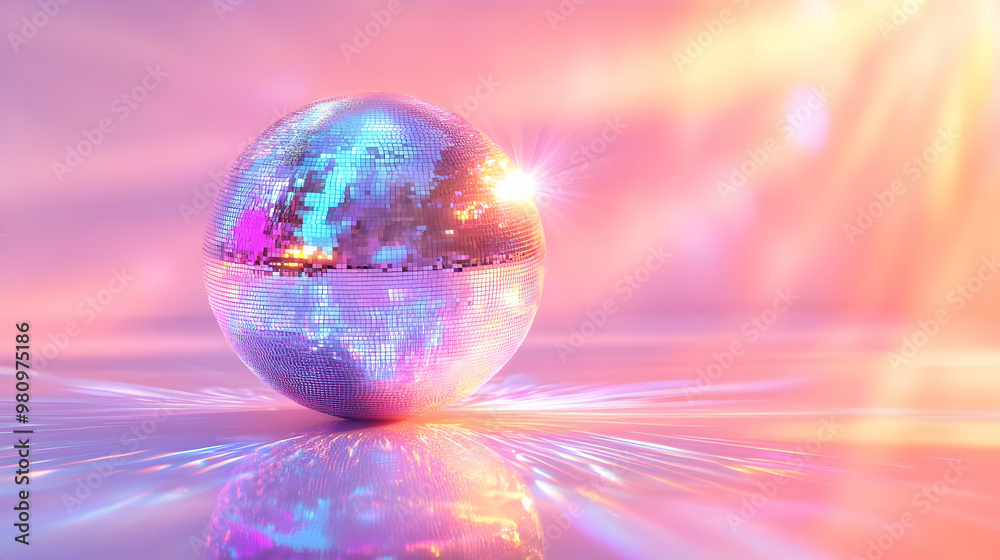 3D Holographic Disco Ball Concept - Close-Up of a Stunning Holographic Disco Ball Emitting Glowing Light Beams on White Background with Mesmerizing Effects 3D Holographic Disco Ball Concept - Close-Up of a Stunning Holographic Disco Ball Emitting Glowing Light Beams on White Background with Mesmerizing Effects