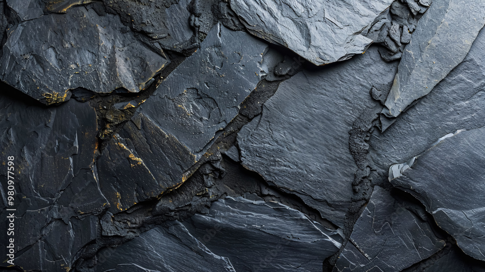 Black stone background, top view, with ample free copy space Black stone background, top view, with ample free copy space