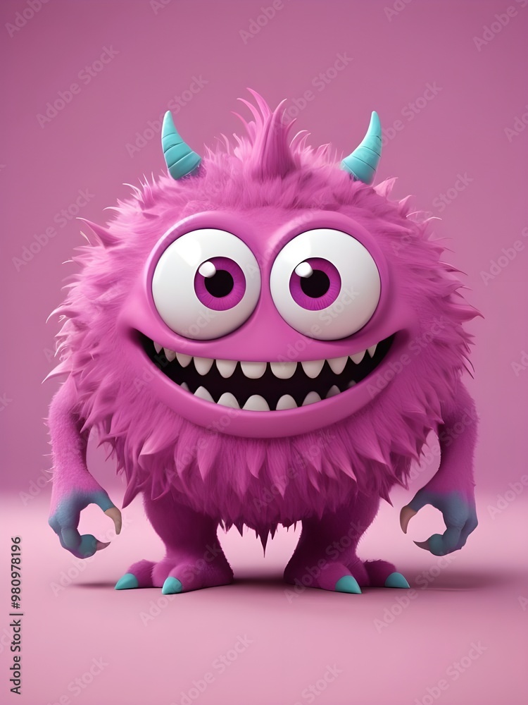 Smilecore Monster A Quirky 3d Animation Cartoon In Magenta Style Smilecore Monster A Quirky 3d Animation Cartoon In Magenta Style
