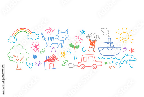 drawing doodle made by little kid