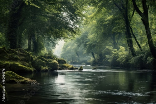 River environement landscape outdoors woodland.