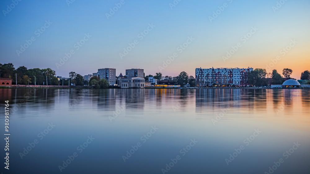 Naklejka premium Koenigsberg pond in the evening