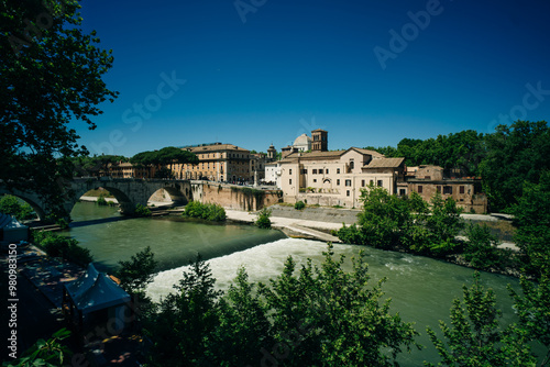 The Tiber river in Rome, Italy - may 2 2024