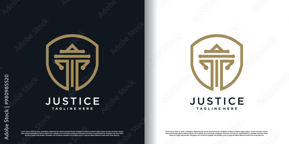 Law logo design with simple and fresh concept Premium Vector Law logo design with simple and fresh concept Premium Vector