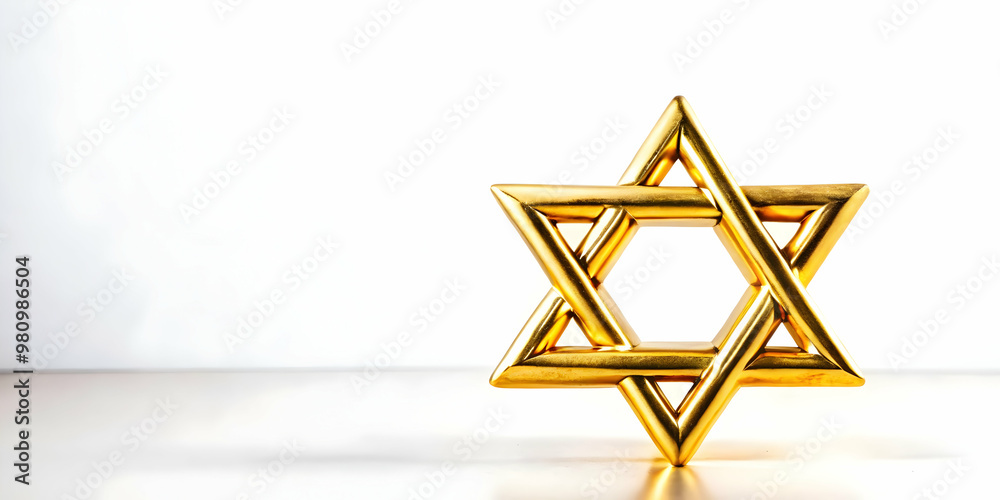 3D Glossy Star of David Floating on Glossy Black Background with Copy Space for Modern Promotional Design 3D Glossy Star of David Floating on Glossy Black Background with Copy Space for Modern Promotional Design