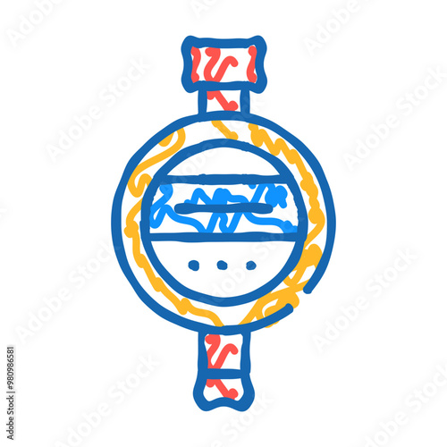 hardness meter or durometer doodle icon sketch vector. hardness meter or durometer sign. isolated symbol illustration