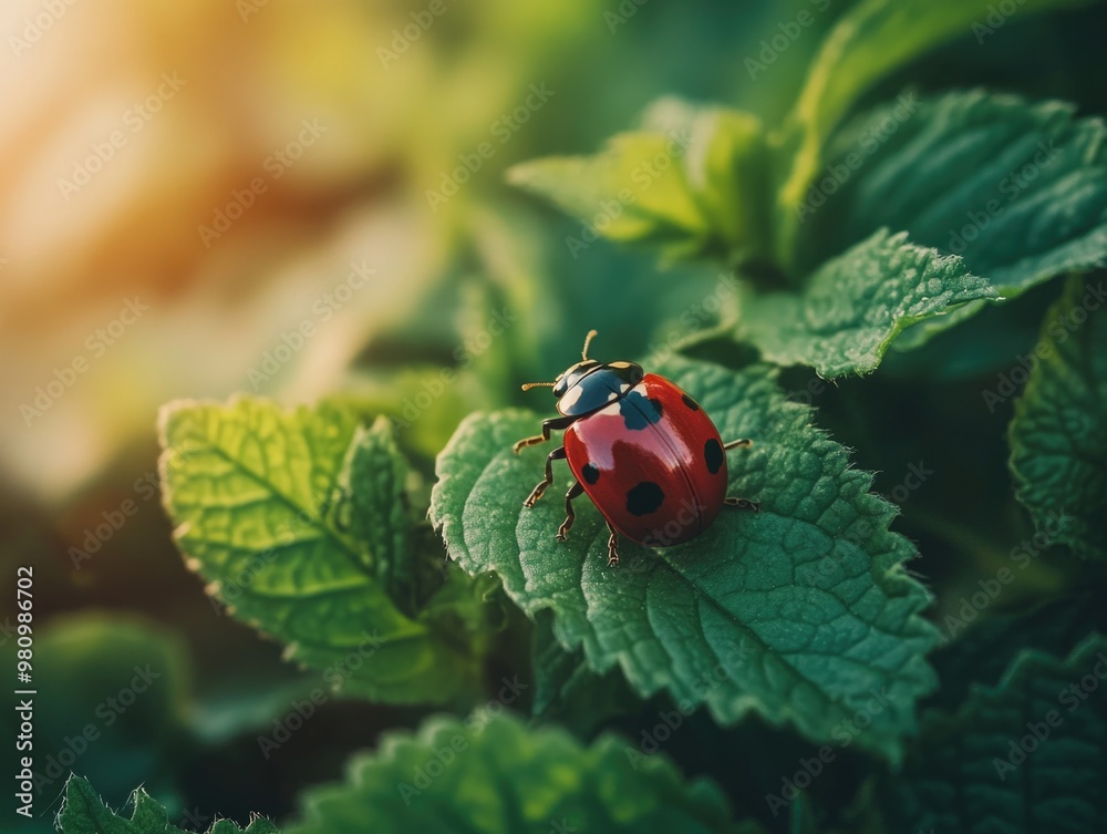 Ladybug on Green Leaf Ladybug on Green Leaf