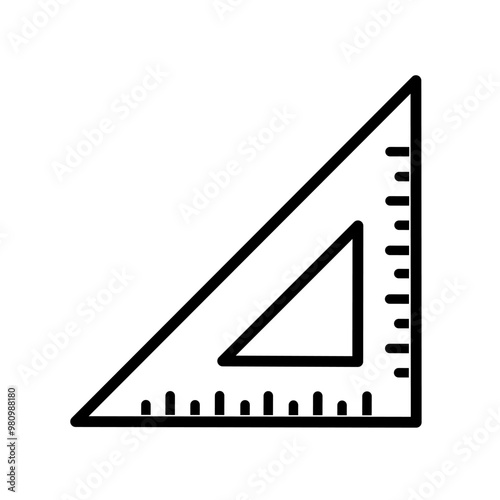 triangle ruler icon vector on white background