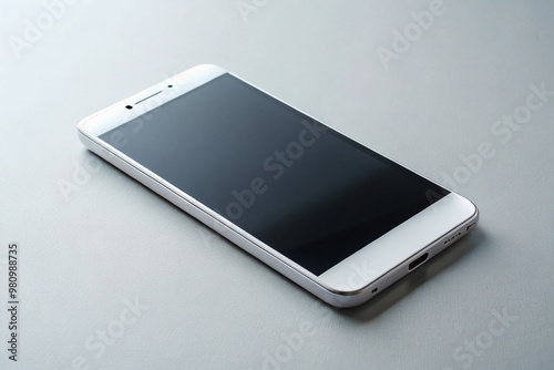 Sleek, modern smartphone with a pristine white finish and clean lines, resting on a minimalist background, showcasing