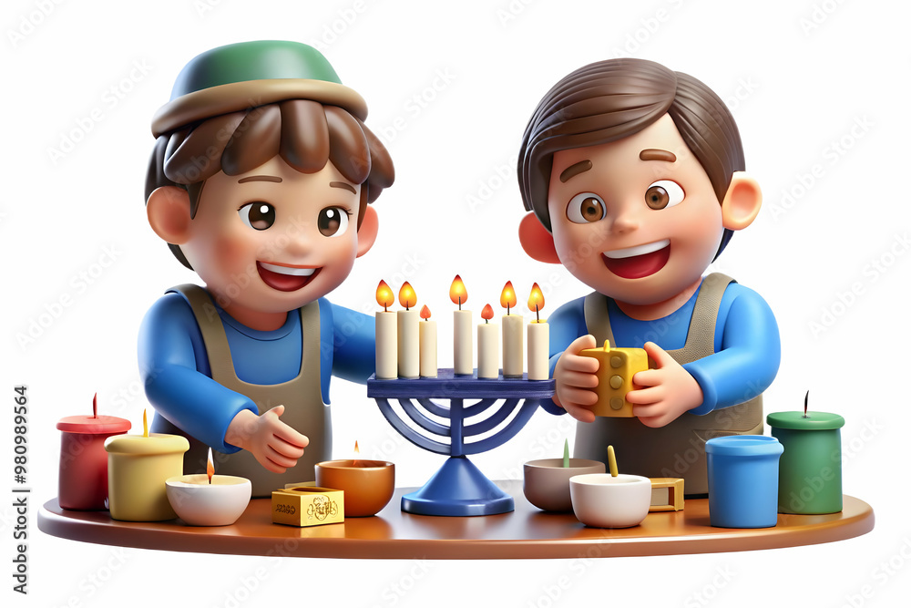Candid Shot of Kids Crafting Hanukkah Decorations Together: Joyful Moments of Creativity and Celebration During the Holiday Season Candid Shot of Kids Crafting Hanukkah Decorations Together: Joyful Moments of Creativity and Celebration During the Holiday Season
