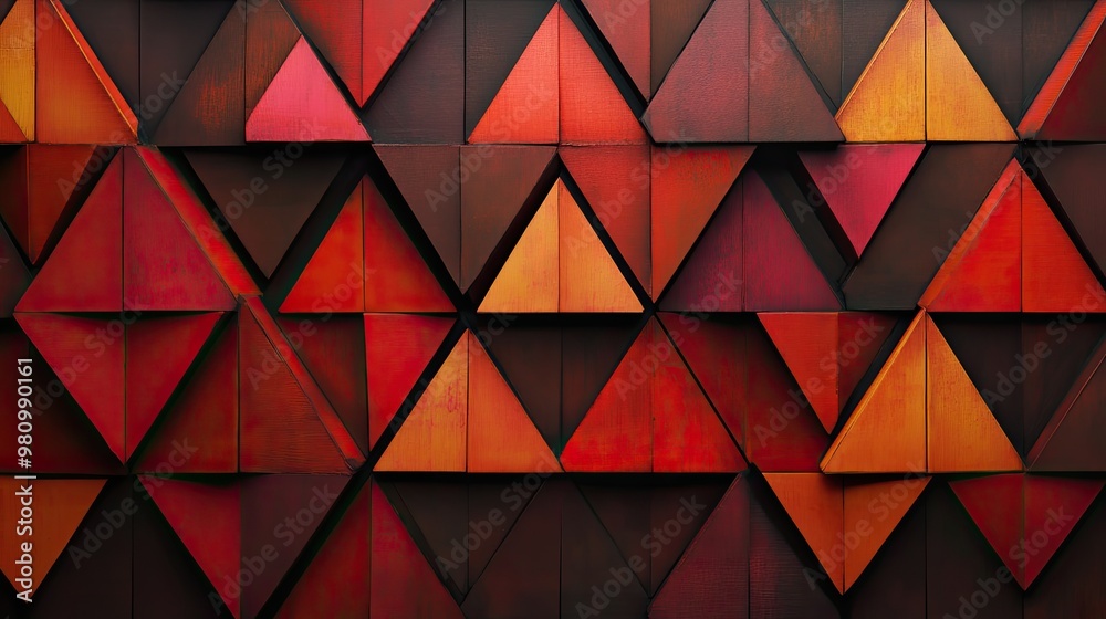 A series of overlapping triangles forms a complex pattern A series of overlapping triangles forms a complex pattern