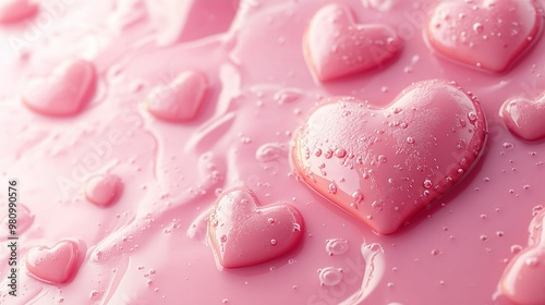 Charming 3D pink heart shapes creating a romantic seamless wallpaper