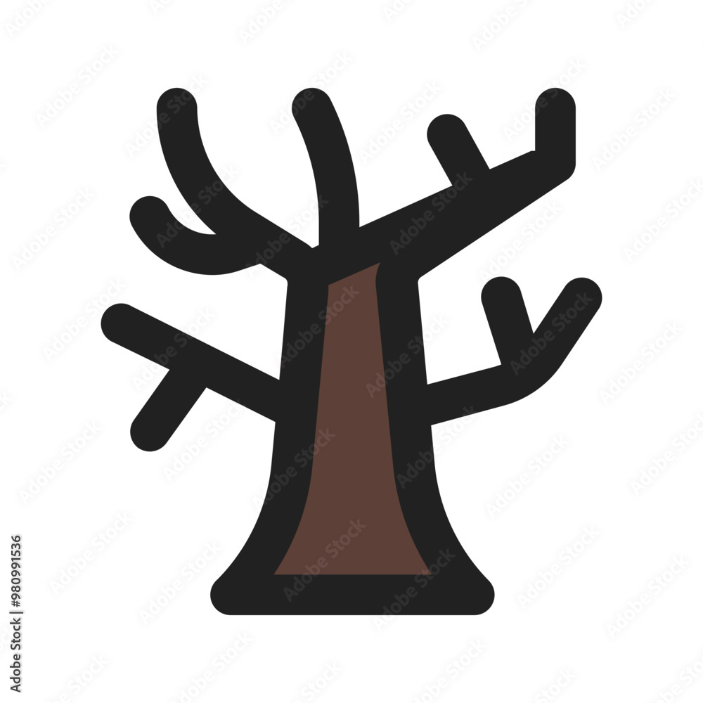 Obraz premium tree outline fill icon
