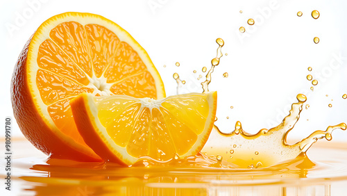 orange, orange juice splash