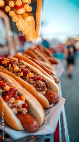 Hot Dog Eating Contest at State Fair. photo