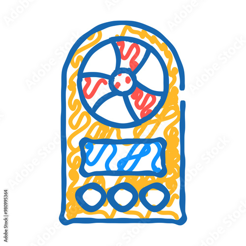 anemometer measuring equipment doodle icon sketch vector. anemometer measuring equipment sign. isolated symbol illustration