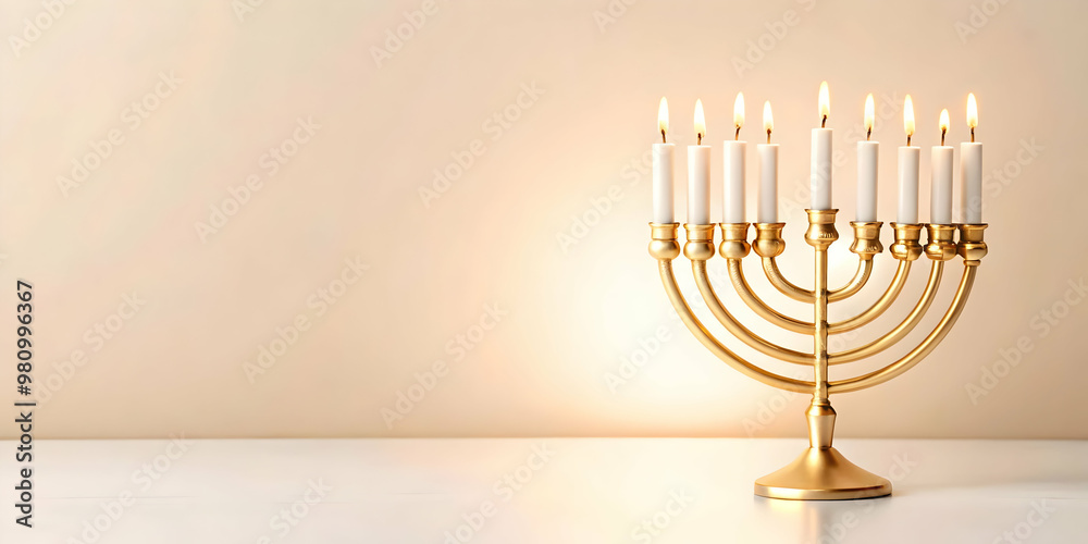 3D Plain Beige Background with Subtle Embossed Hanukkah Candles and Ample Copy Space for Text or Promotions 3D Plain Beige Background with Subtle Embossed Hanukkah Candles and Ample Copy Space for Text or Promotions