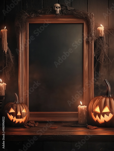 Halloween Party invitation card background with copy space
