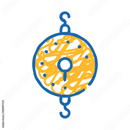dynamometer measuring equipment doodle icon sketch vector. dynamometer measuring equipment sign. isolated symbol illustration