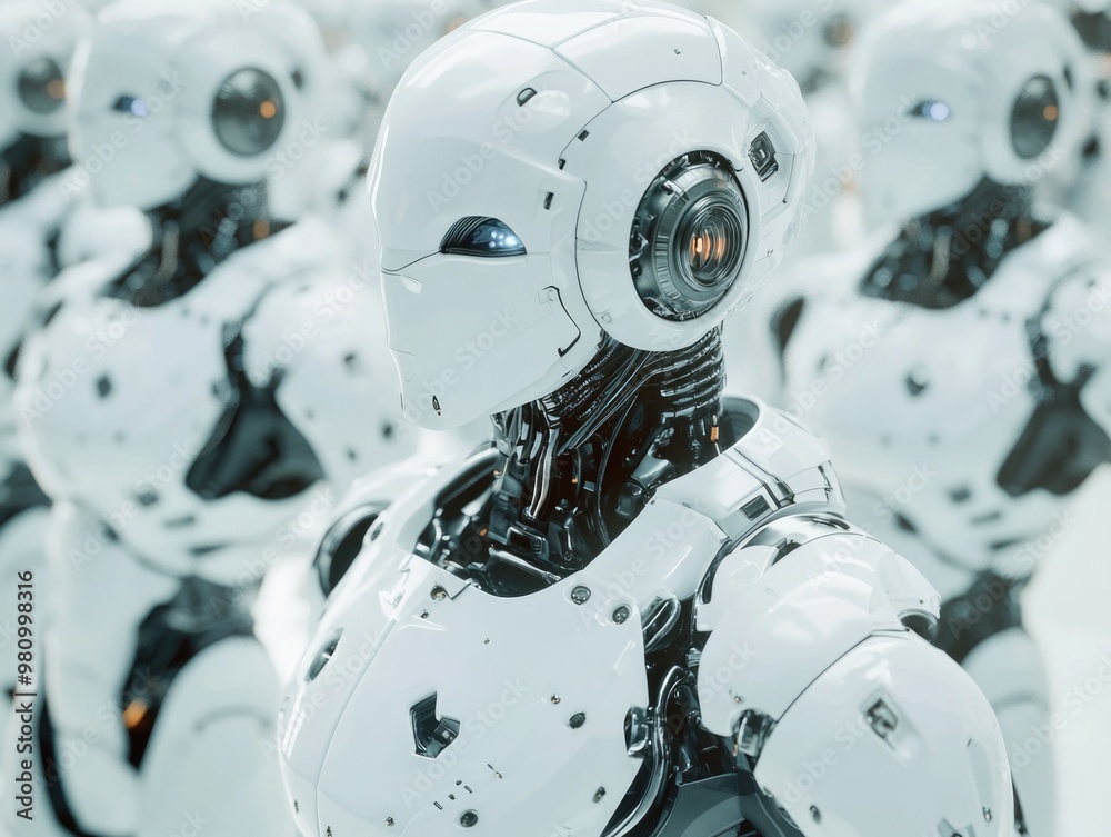 Fototapeta premium Robots Standing Together