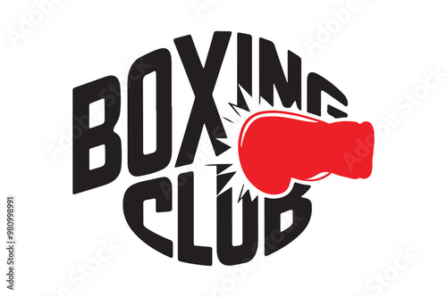 Boxing Academy Logo Text Vector Illustration on a White Background