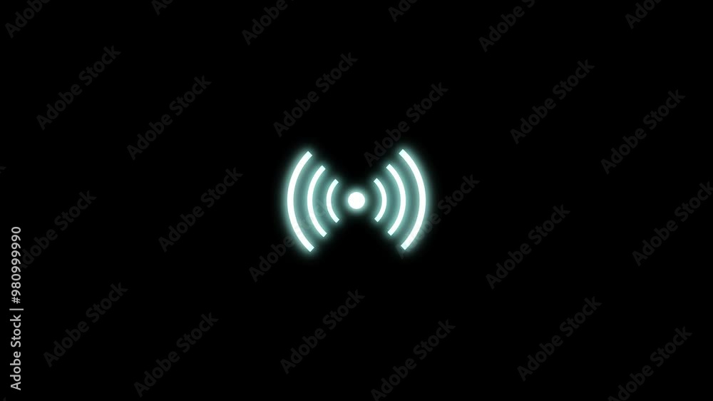 Wi-Fi signal icon animation, Wireless internet network technology -4k video. Wi-Fi signal icon animation, Wireless internet network technology -4k video.