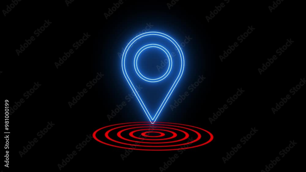 Location icon animation on background.