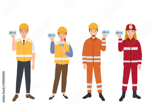American presidential election voters came from various professions such as engineer, architect, and fire fighter
