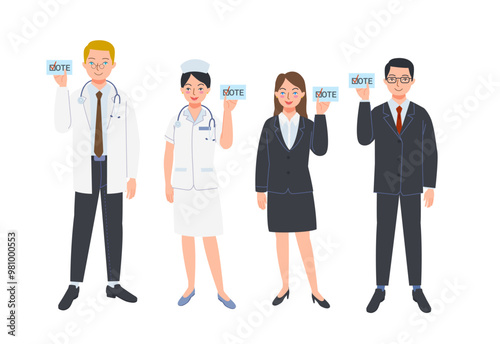 American presidential election voters came from various professions such as doctors, nurses and office workers