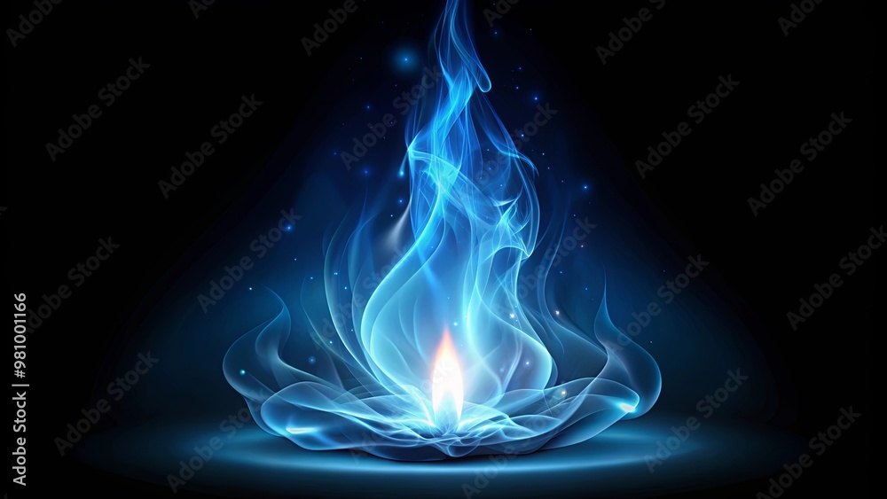 Ethereal Blue Flame with Soft Light Effects Ethereal Blue Flame with Soft Light Effects