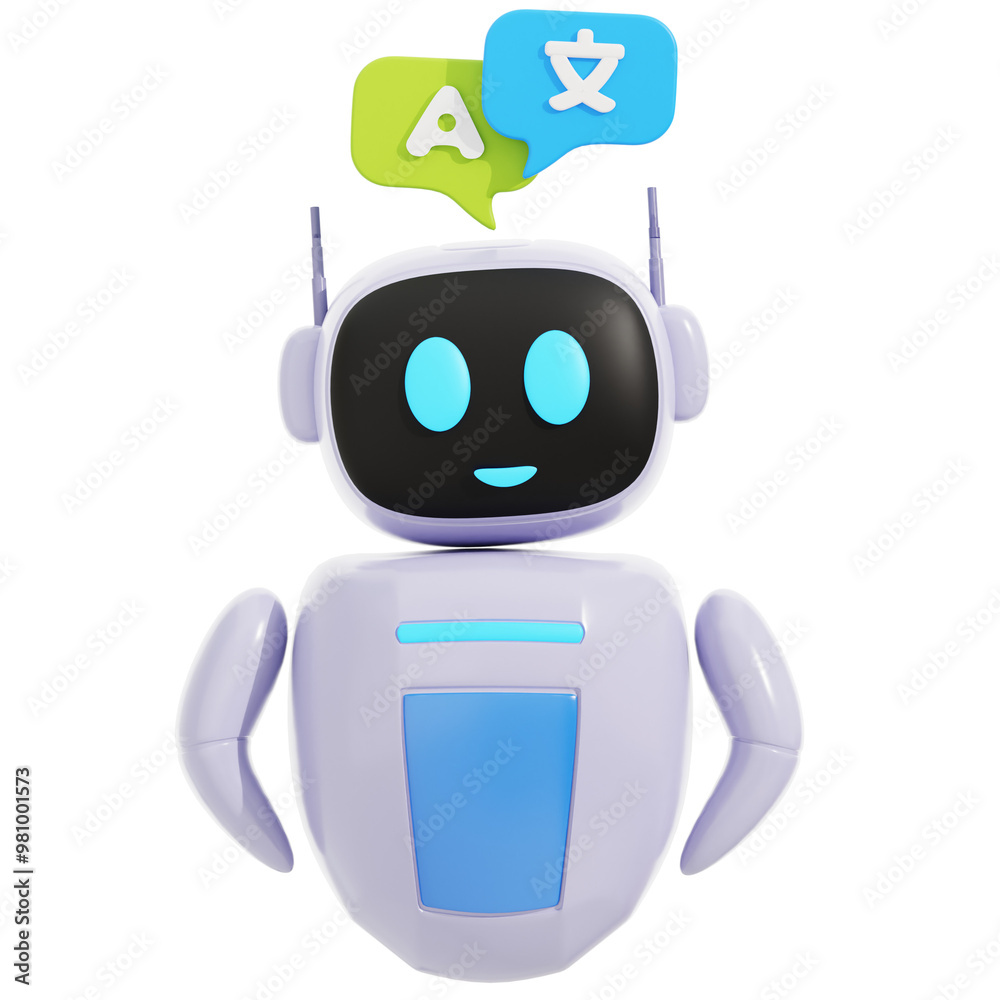3D Smart Robot dictionary Illustration 3D Smart Robot dictionary Illustration