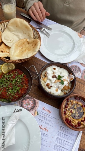 egyptian mezze food on the table