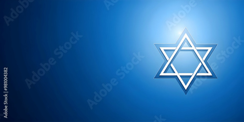 Minimalist Plain Blue Background with Hanukkah Star of David Pattern for Flexible Copy Space - Ideal for Holiday Promotions and Banners