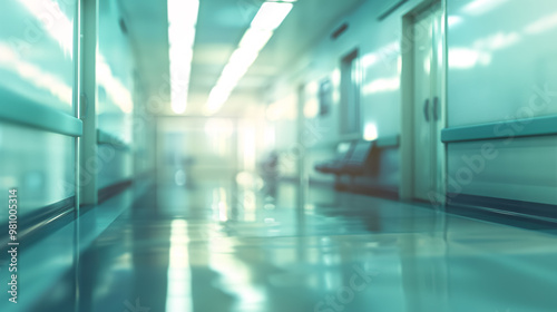 Blurred interior of a hospital; abstract medical background