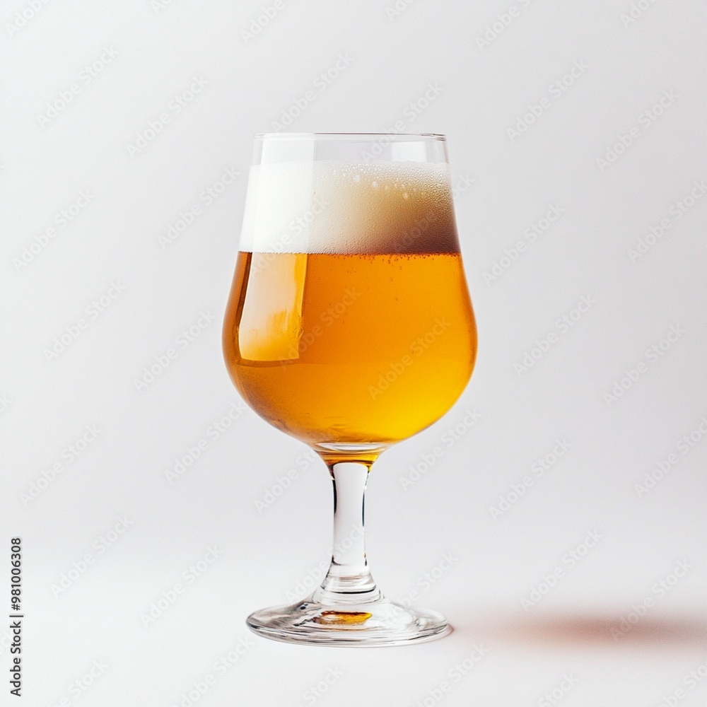 Beer glass on a white studio background Beer glass on a white studio background