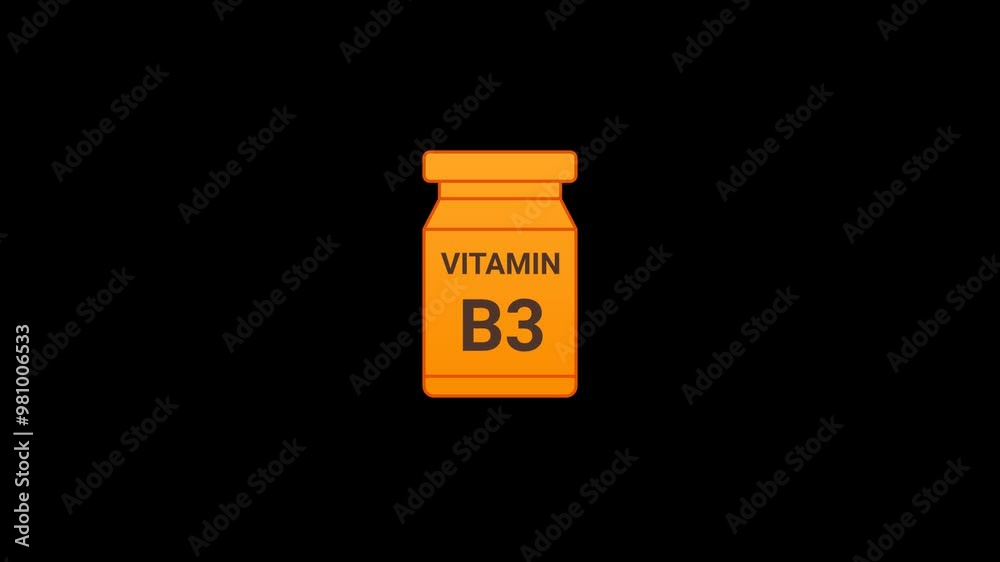 B3 Vitamin bottle Animation B3 Vitamin bottle Animation