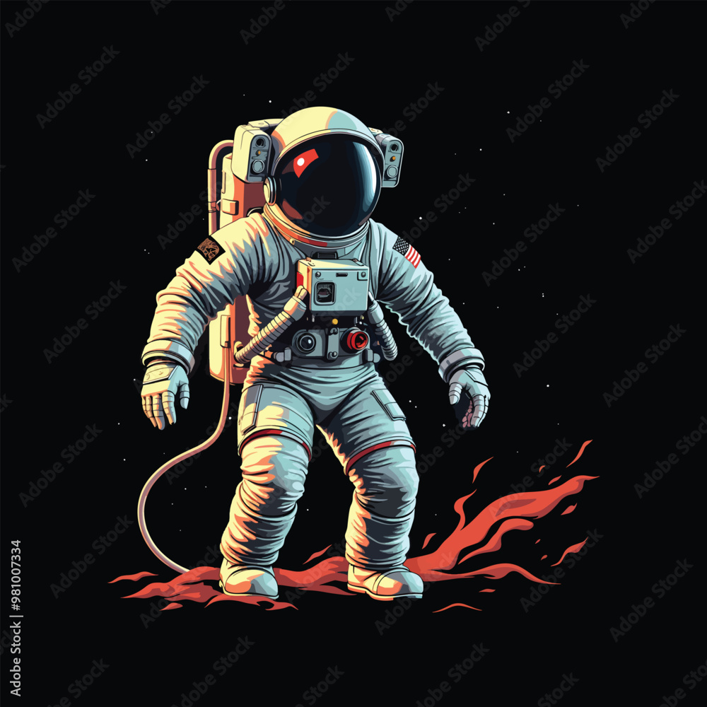Fototapeta premium Astronaut Vector Illustration For T Shirt Design