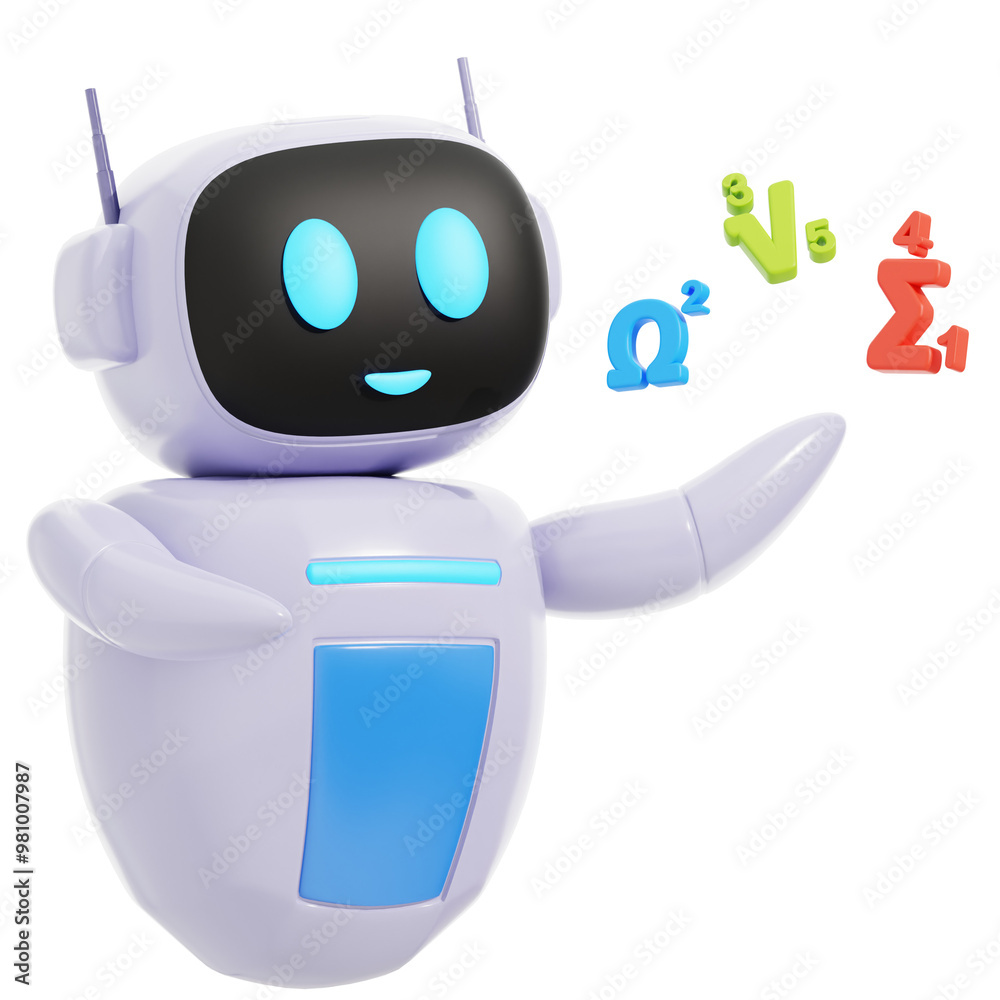 3D Smart Robot mathematic formula Illustration 3D Smart Robot mathematic formula Illustration